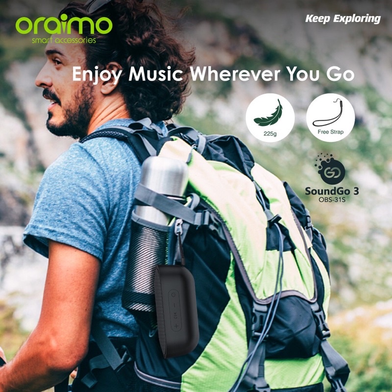 Oraimo OBS-31S Speaker Bluetooth 5.0 TWS Wireless Portable Ultra Bass - Garansi Resmi 1 Tahun