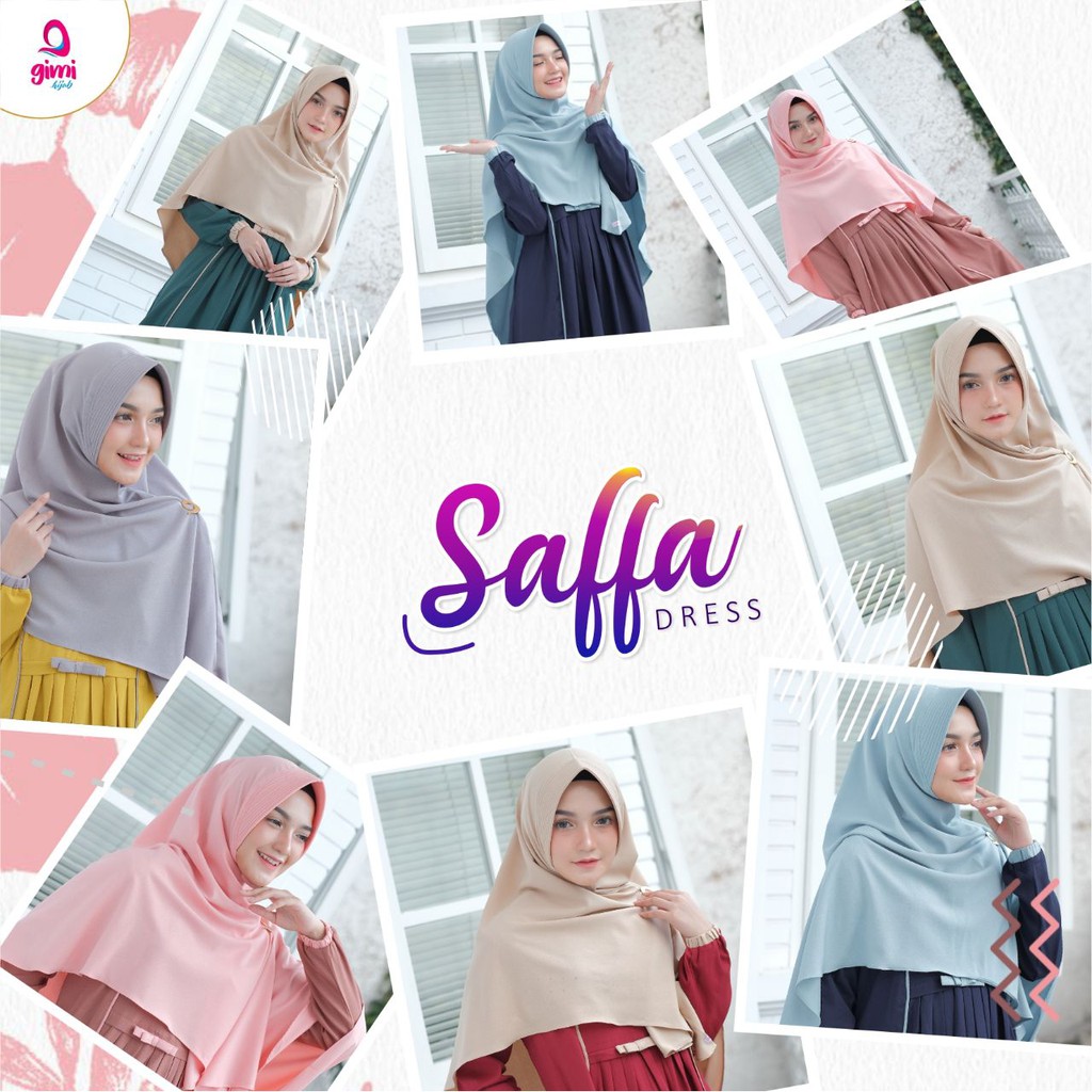 Gamis Dewasa "SAFFA DRESS" bahan  Arabella Crepe