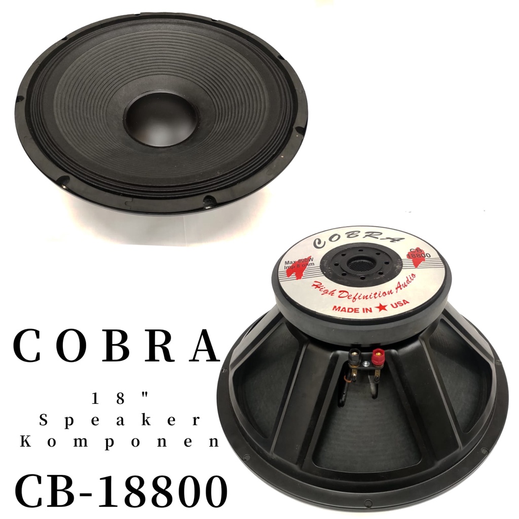 SPEAKER WOOFER 18 INCH 800 Watt COIL 4 INCH COBRA CB-18800