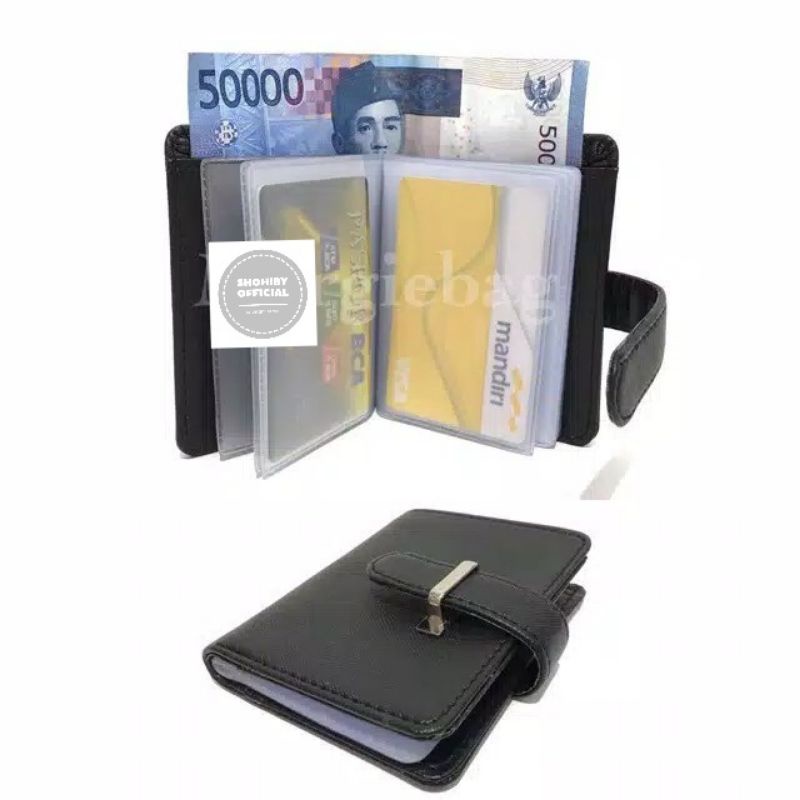 dompet kartu 14 slot model kait gawang untuk uang ATM KTP SIM