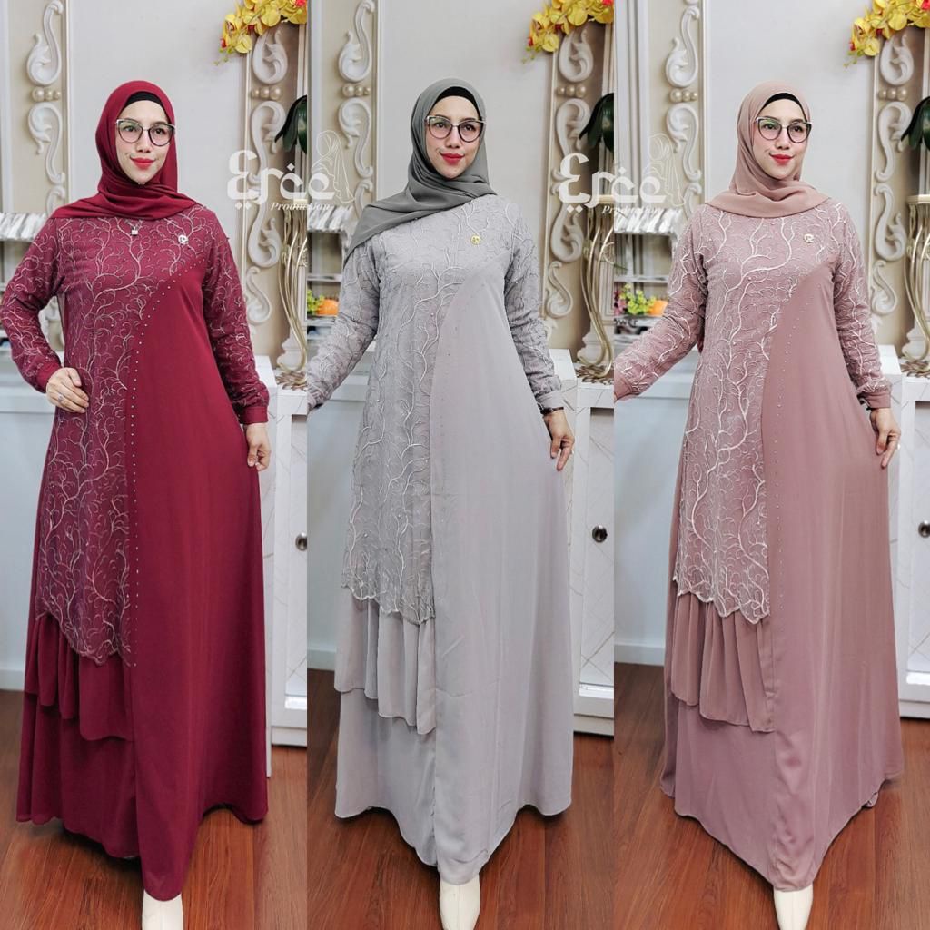 Zaynab Dress Series By Erce ORI Gamis Syari Kekinian BestSeller Terlaris Termurah Original Syari