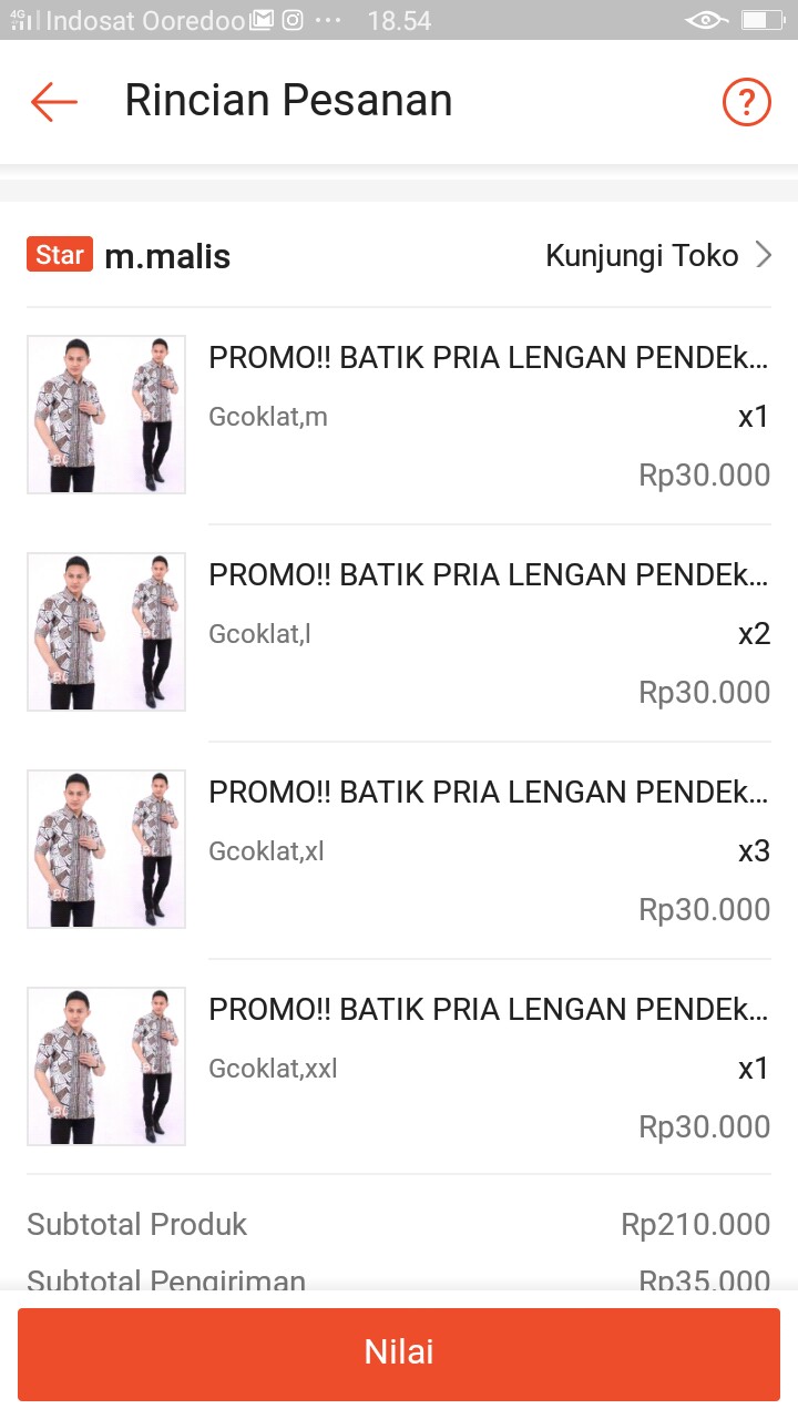 Bswart Batik Hrb026 Kenongo Hem Pendek Padi Pekalongan M L Xl Batik Pria Murah Modern Grosir