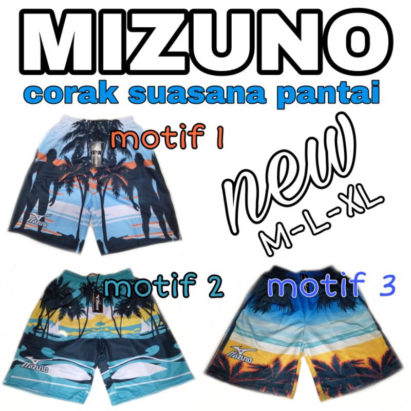 KOLOR PANGANDARAN/CELANA PENDEK MIZUNO/KOLOR CORAK PANGANDARAN/CELANA PANTAI/CELANA DIADORA