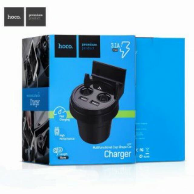 Multifunction Car Charger with 2 USB ports Hoco UC207 (HARS04BK)