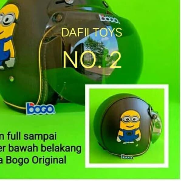 WJE Helm Helem Retro Kulit Bogo Minion Dengan Kaca Bogo Asli Dewasa - SNI terbaru