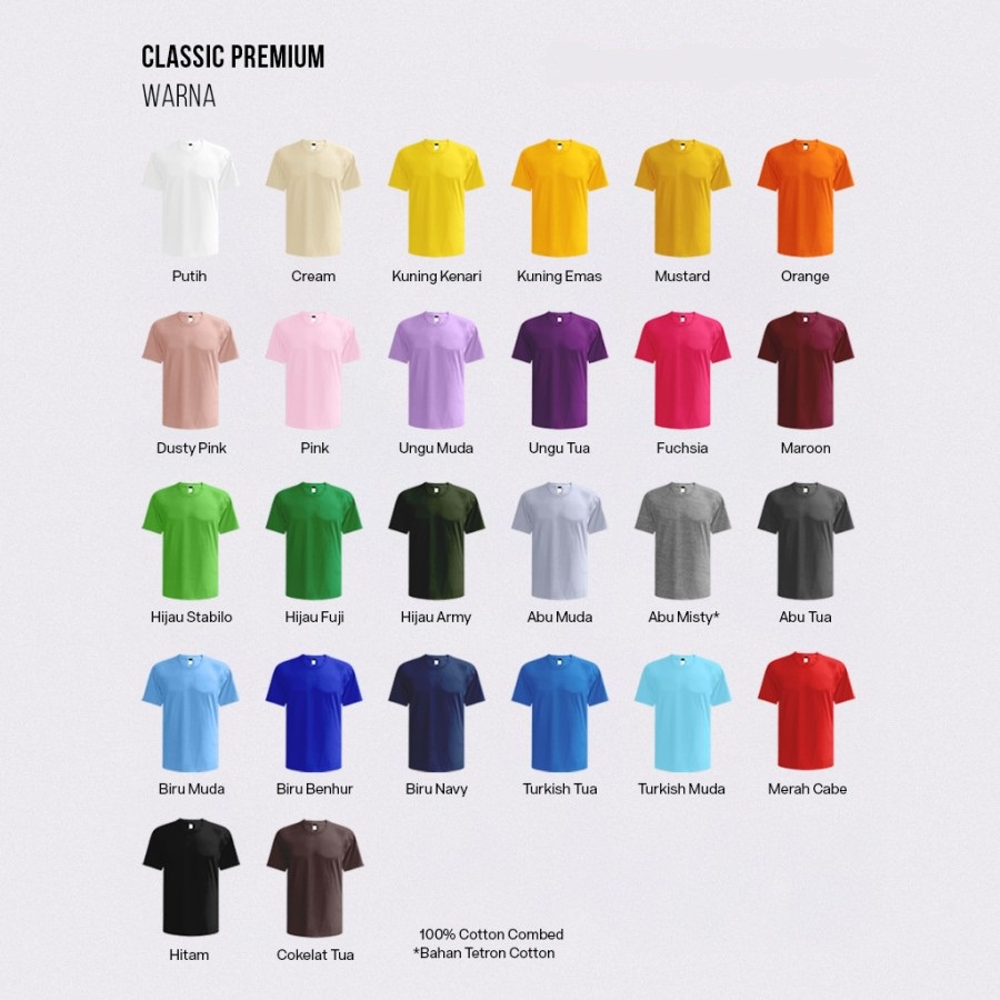 Kaos Polos 20s Cotton Combed