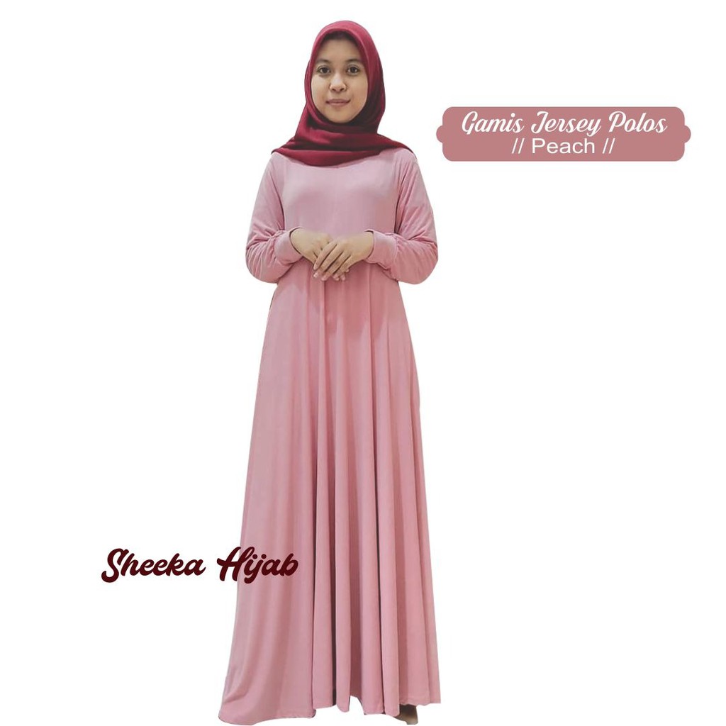 Gamis jersey TEBAL 430 GRAM ADA SAKU-5