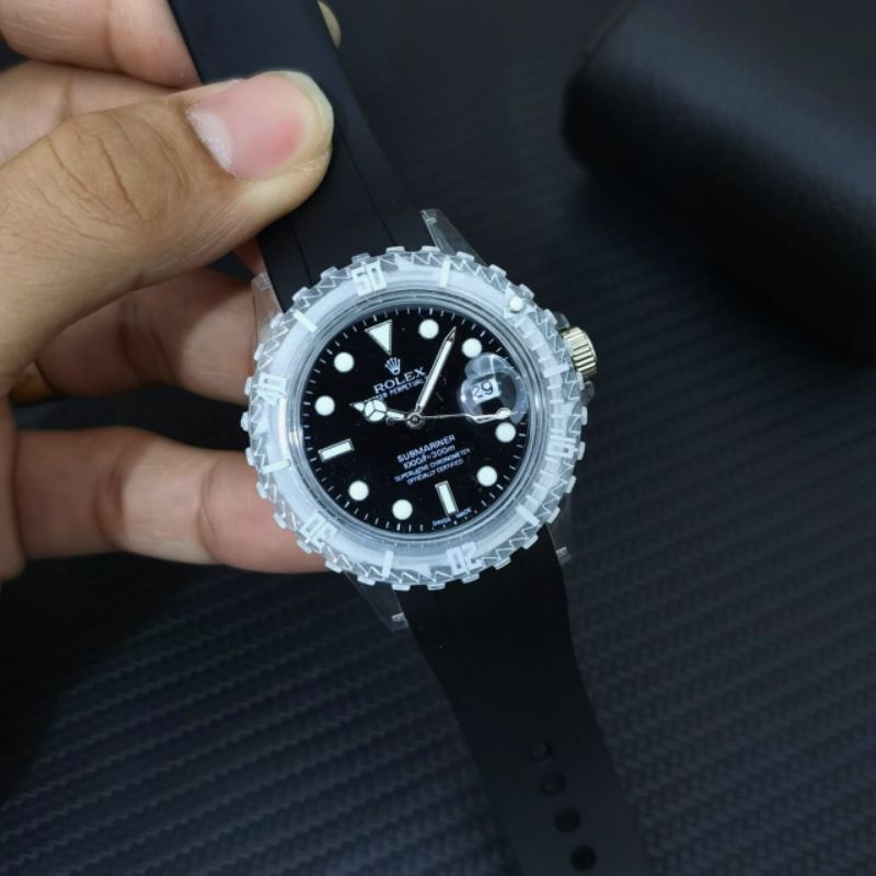 jam tangan wanita NEW Rolex rubber tanggal aktif DM4cm