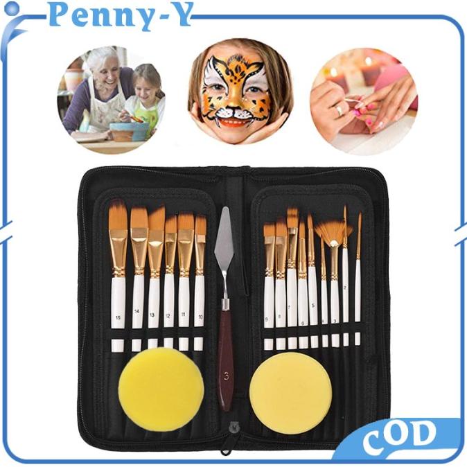 

18PCS Alat Lukis Kuas Cat Air Minyak/Kuas Alat Lukis Set/Art Brush Set ---READY---