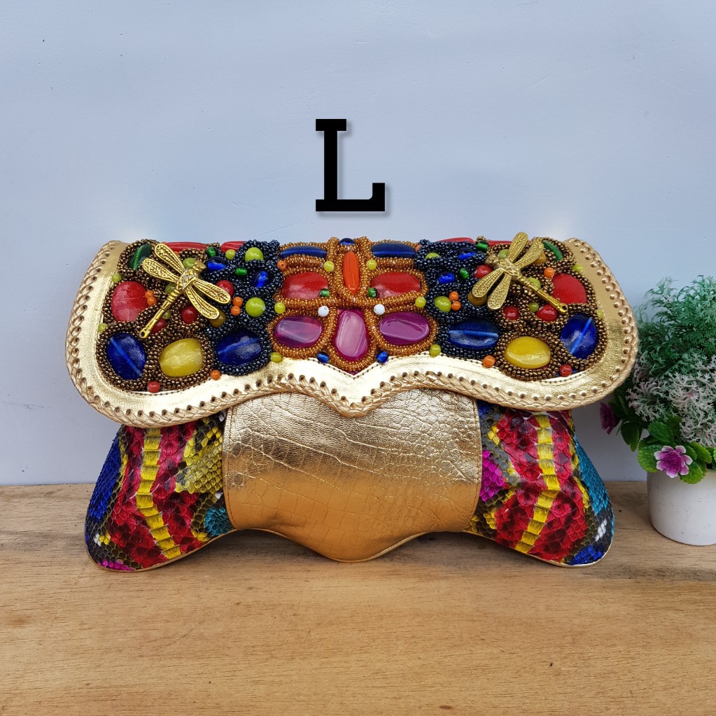 Clutch Tas Kulit Ular Phyton Khas Lampung Model Melhi