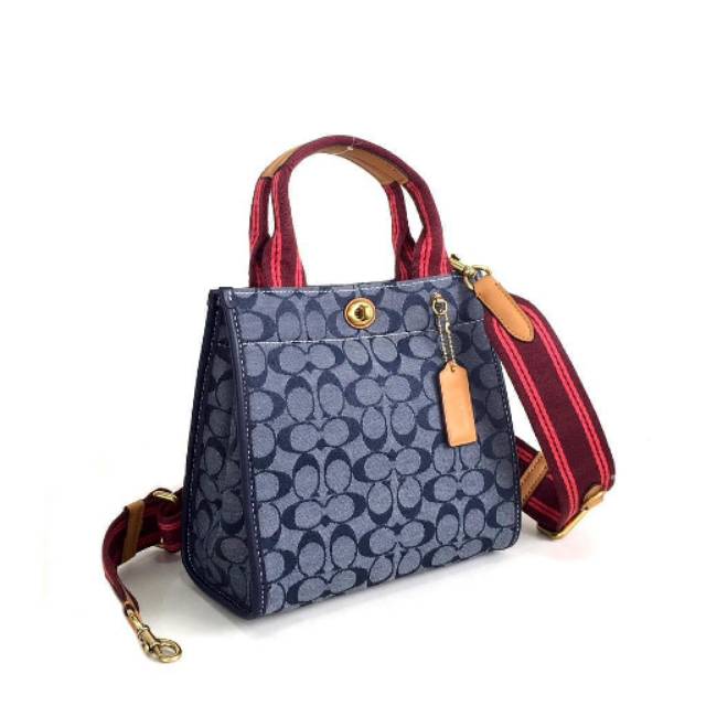Tas Wanita Coach Chambray 22 In Signature Tote Bag