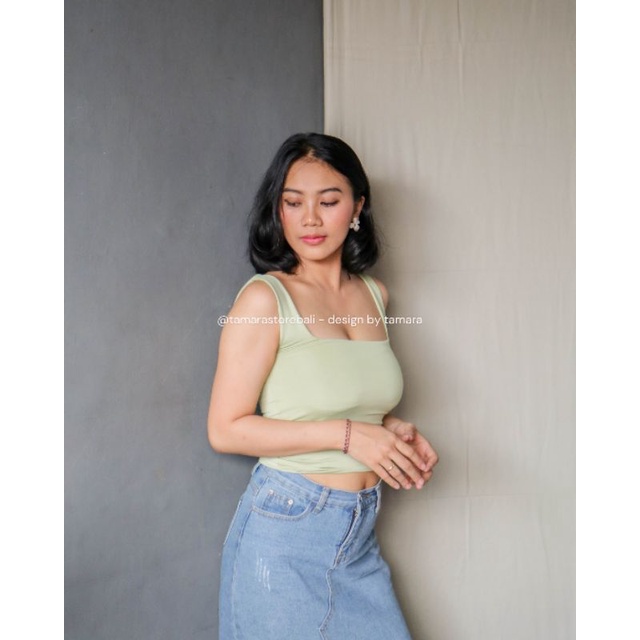 SHASA TANK TOP ATASAN WANITA TANKTOP SQUARE CROP KOREA