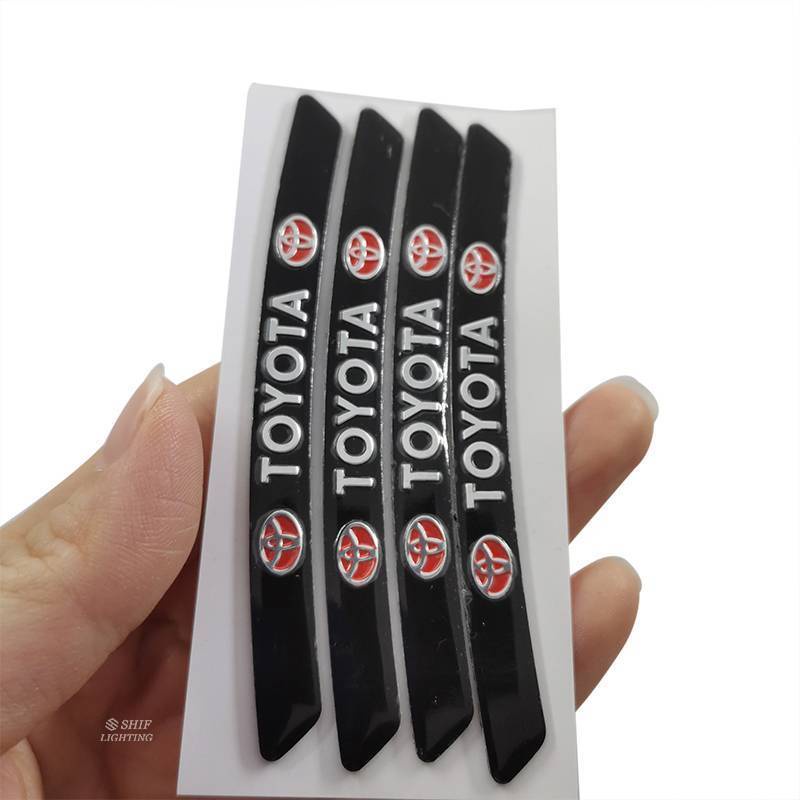 4 x Aluminum TOYOTA Letter Logo Car Auto Wheel Tire Decorative Emblem Badge Sticker Decal TOYOTA