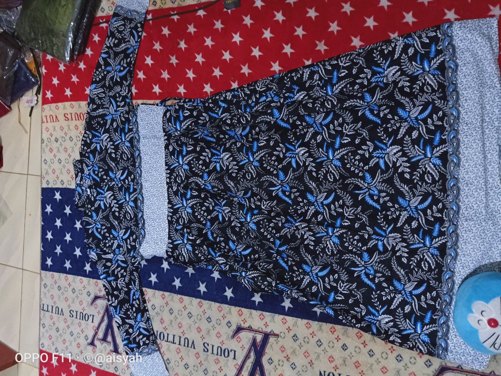 Batik Couple Keluarga Motif Blarak Biru Original Terbatru Bisa Pisah Batik Anak