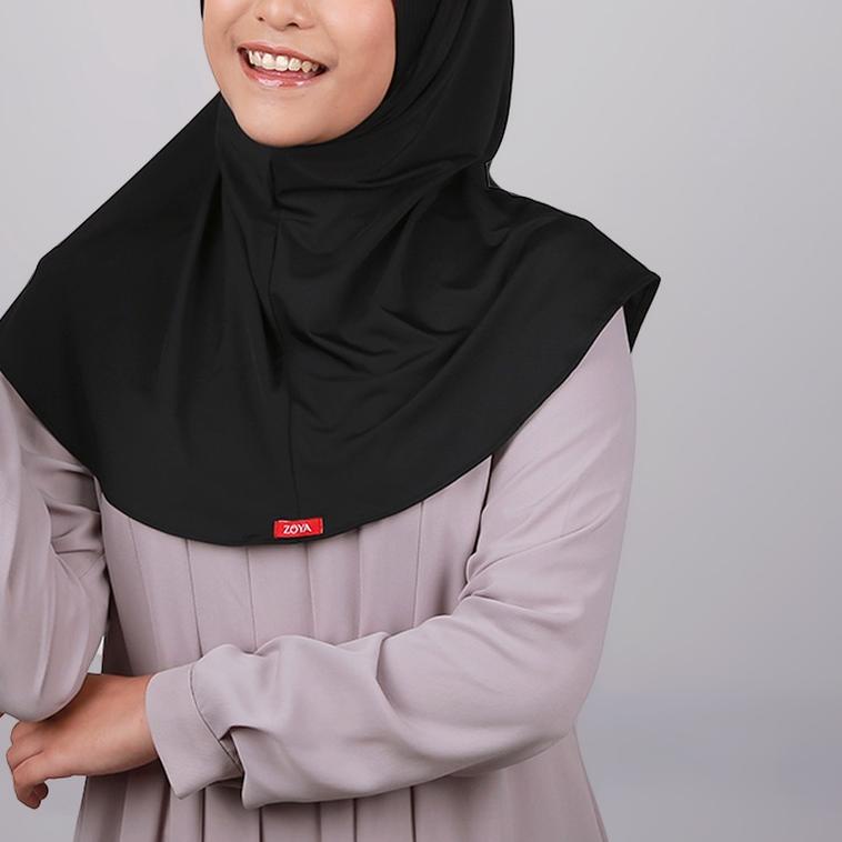 ☂ (READY HITAM) ZOYA Marsha HL Kerudung Instan Hijab Jilbab Bergo Jersey Muslim Wanita Bergo Sekolah