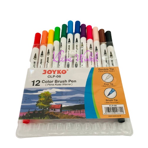 

Color Brush Pen Double Tip JOYKO 12 Warna