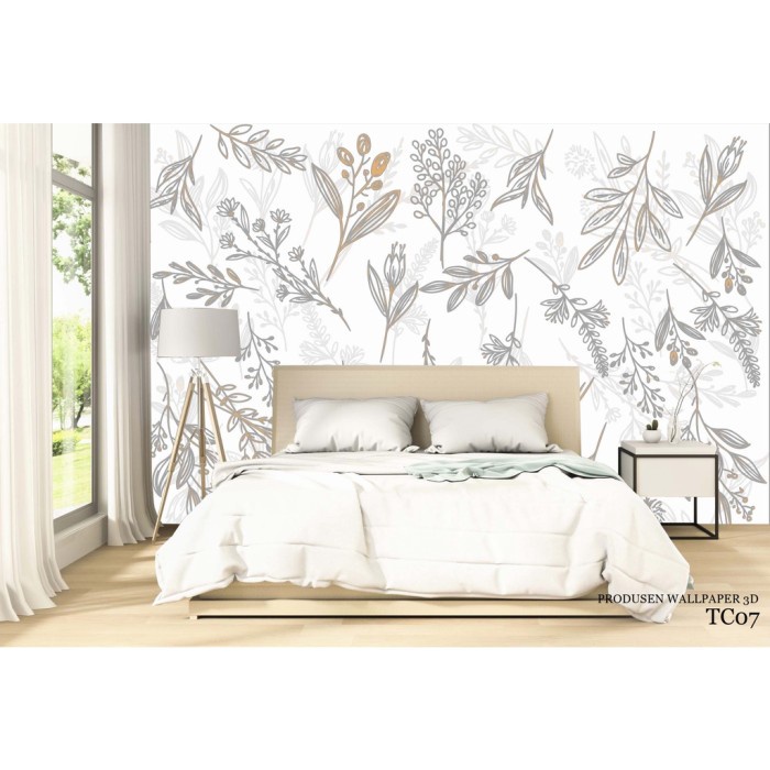 PRINTWALL, Sticker Dinding Kamar Gambar Tropical Aesthetic