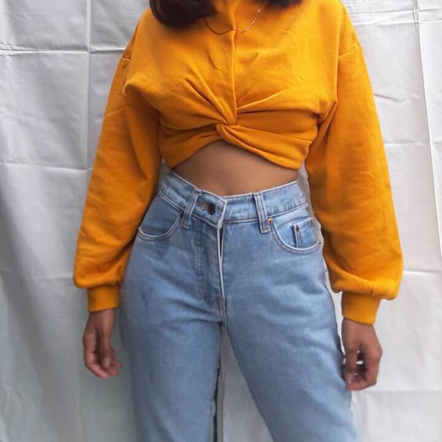 Sweater wanita crop top H&M