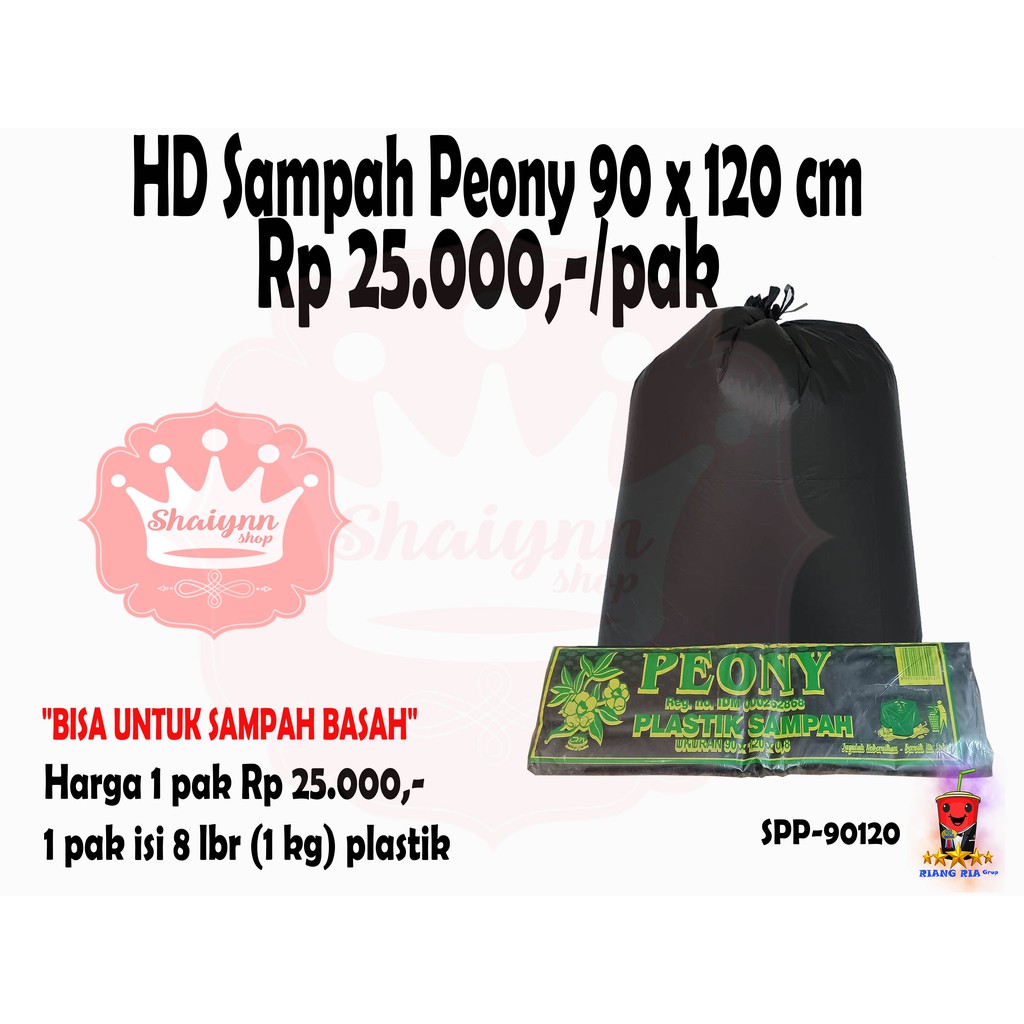 TRASH BAG 90 X 120 TEBAL HITAM ISI 8 LEMBAR 1 KG/PAK PLASTIK SAMPAH