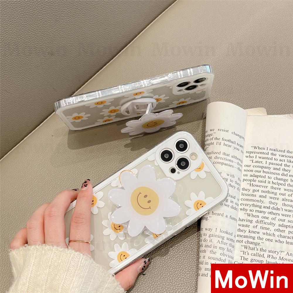 Mowin - Casing Silikon Compatible for Iphone 12 Pro Max Pro 8 12 X Max Se2020 7 + Xs Max 11 8 + Motif Bunga Daisy