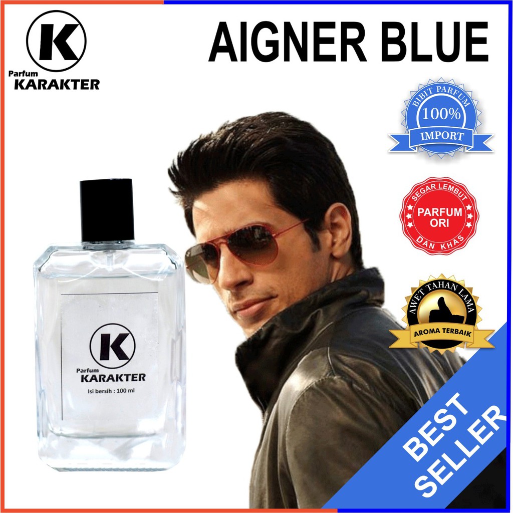 Bisa Cod | Parfum Cowok Aigner Blue  Bibit Parfum Import Wangi &amp; Tahan Lama  Kemasan 100ml