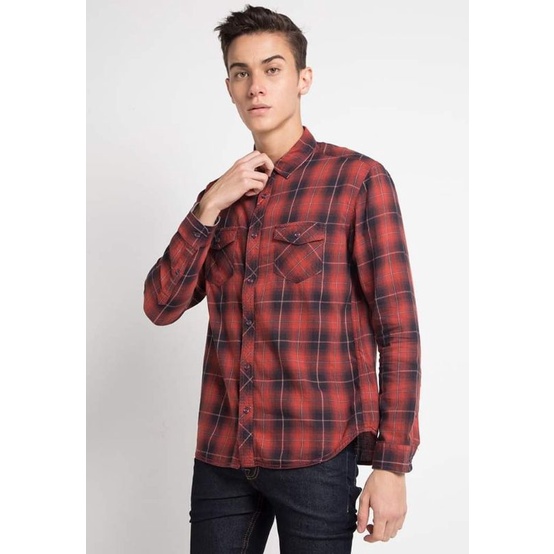 Watchout Jeans kemeja casual pria kemeja flanel bsgp001