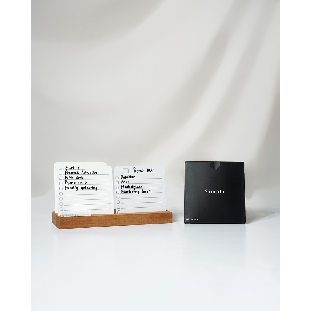 Smplr Card Wooden Dock productivity tools erasable notes daily memo catatan harian bisnisman pelajar mahasiswa