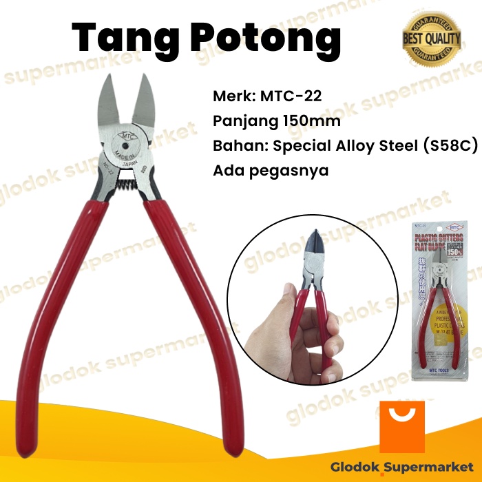 Tang Potong 6 inch MTC22 Plastic Cutter Flat Blade MTC-22 150mm