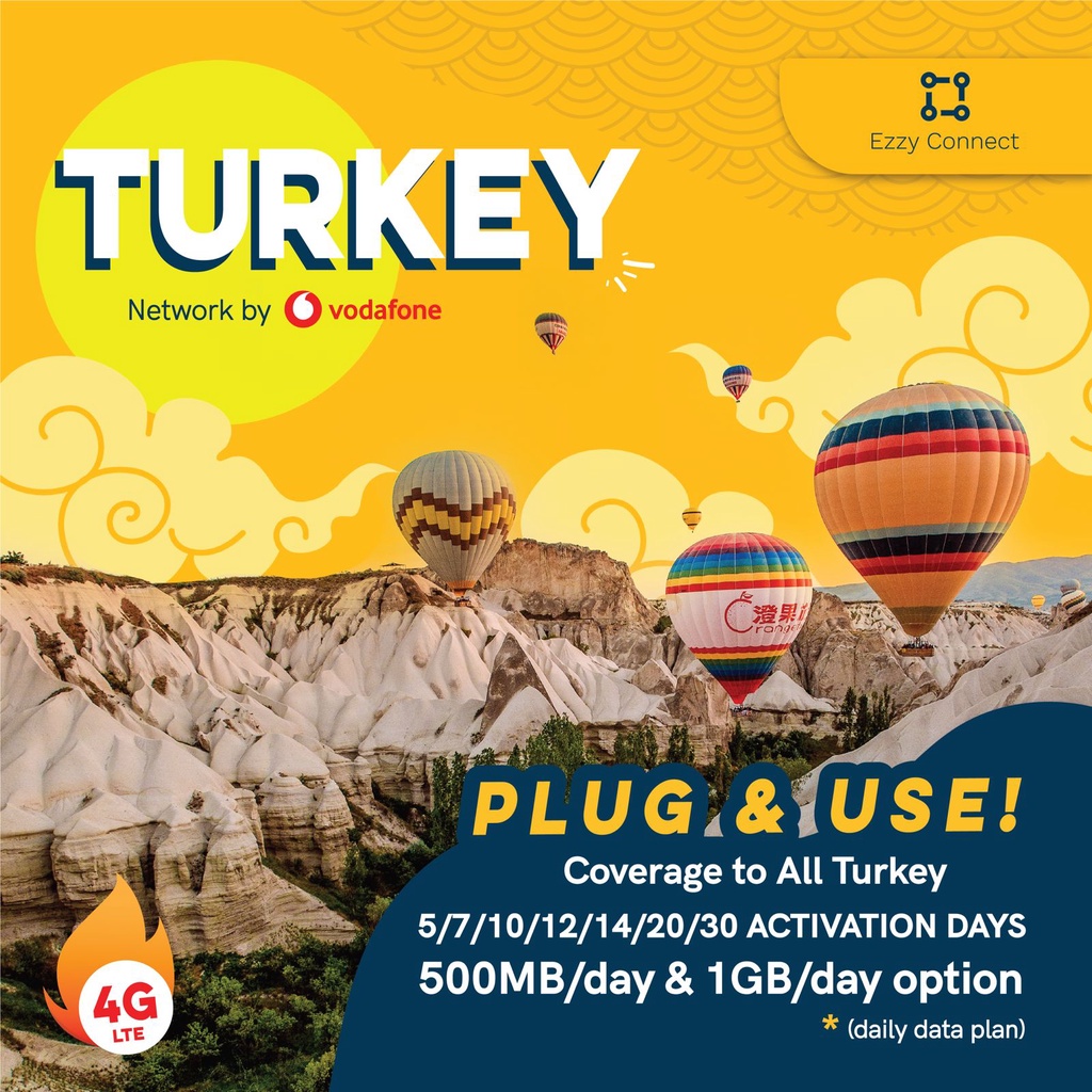 SIMCARD TURKEY Plug &amp; Play | UNLIMITED DATA | Simcard Turki Vodafone