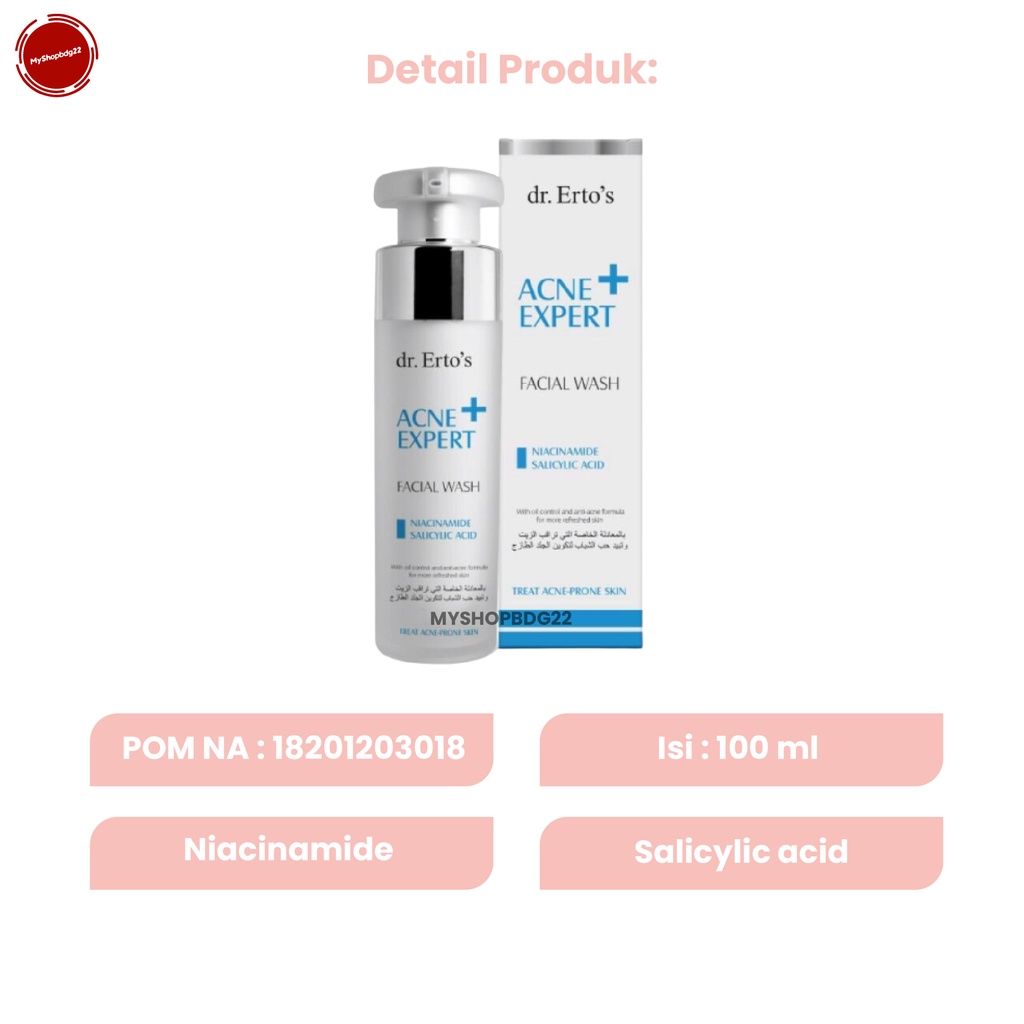 Dr Ertos Acne Expert Facial Wash Sabun Cuci Muka Perawatan Kulit Wajah Berjerawat By Myshopbdg22