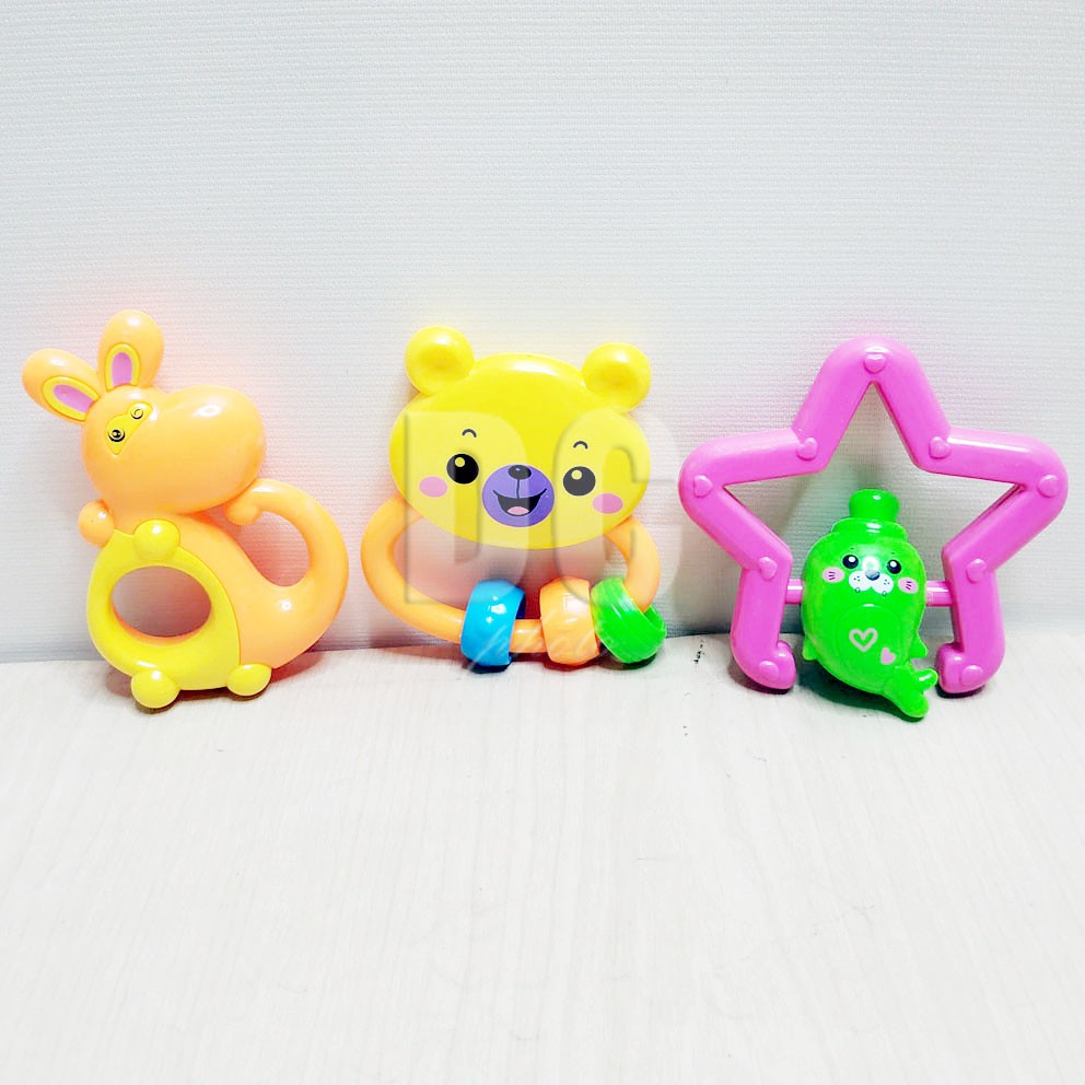 Baby Toys Rattles 3in1 Mainan Kerincingan Bayi Bentuk Bintang Beruang Kanguru