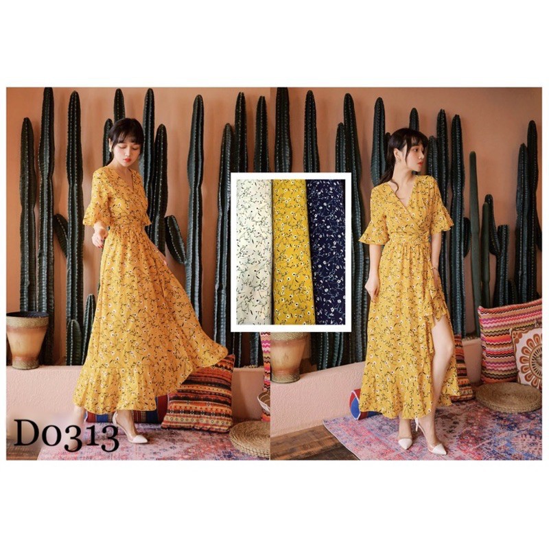 Promo  D0313 MORA FLORAL VINTAGE DRESS