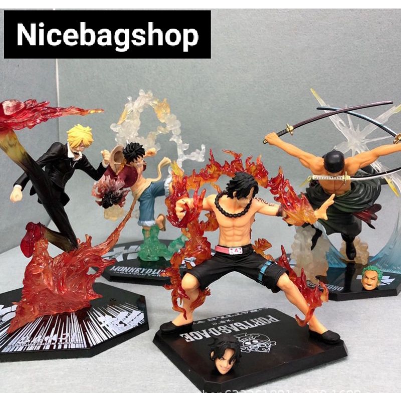 Figure One Piece Fzo Zoro Luffy Ace Sanji Battle Effect