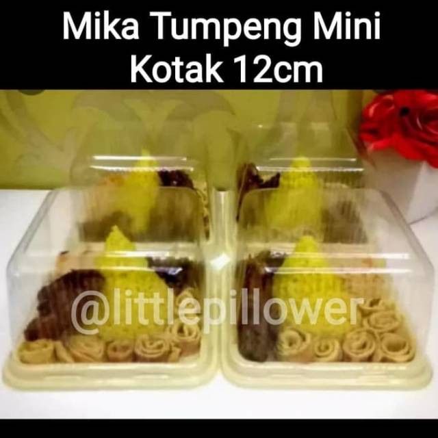 (ISI 20PCS - CT12 KREM) Mika Tumpeng Mini KotakUkuran persegi 12x12cmTinggi 10cm