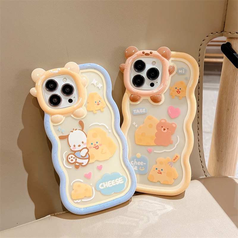 Soft Case Silikon Transparan Motif Kartun Anjing Beruang Untuk iPhone 13 12 11 Pro Max X Xr Xs Max