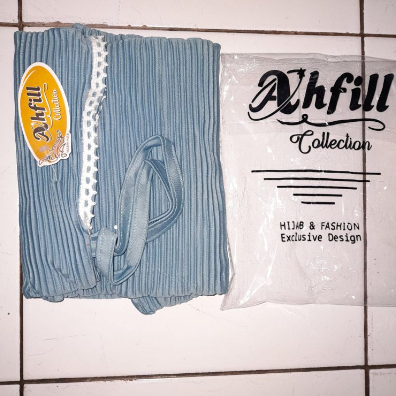 BERGO MARYAM PLISKET HANINDIYA  LIDI HYGET PREMIUM RENDA PREMIUM/BERGO MARYAM-Biru Wardah