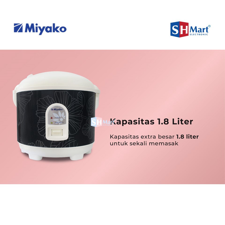 MIYAKO RICE COOKER 3 IN 1 MAGIC WARMER 1.8 L MCM 528 / MCM528 / MCM-528 (MEDAN)