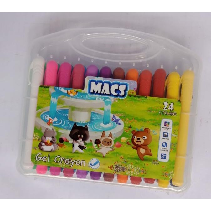 

(BISA COD) Gel Crayon 24 Warna Macs TERBAIK Kode 1274