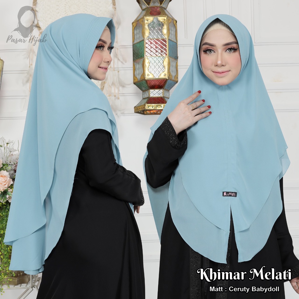 Khimar Melati Ceruty Babydoll Original By Nayla Hijab Kerudung Ceruty Jumbo Pasar Hijaa'b