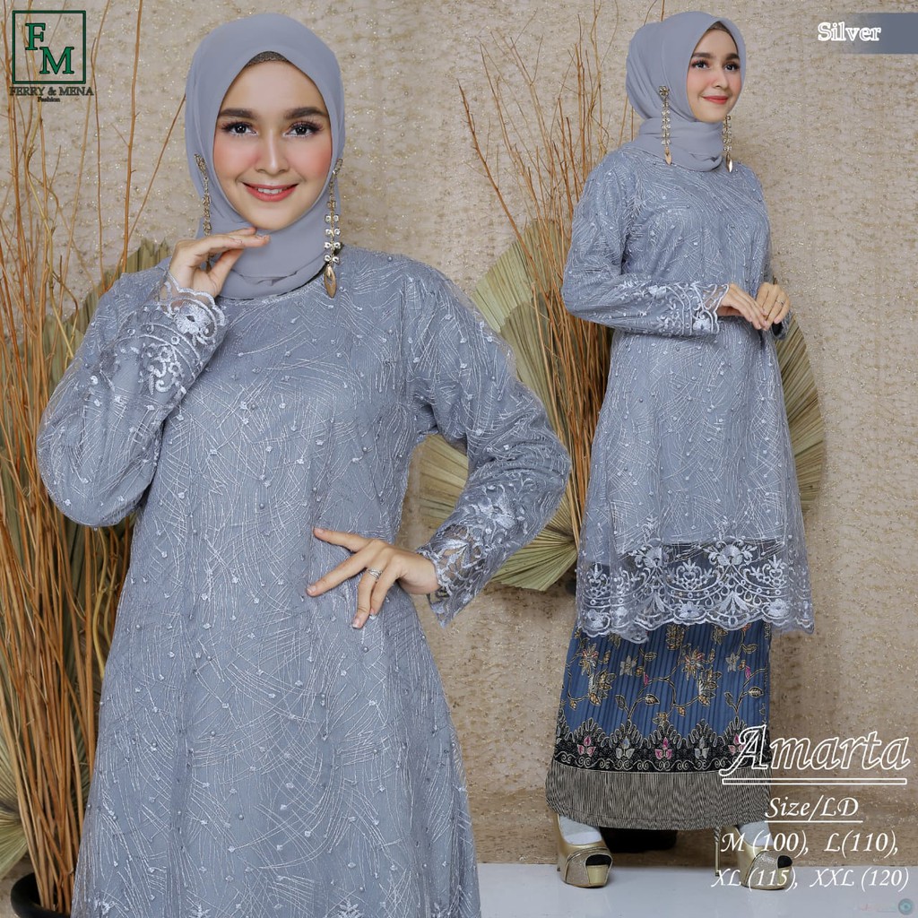 FER&gt; TUNIK TULLE AMARTA BORDIR IMPORT - FASHION WANITA KEKINIAN - KEBAYA MODERN - BAJU KEBAYA PESTA