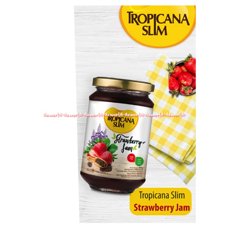 Tropicana Slim Strawberry Spread Jam 375gr Selai Pink Rasa Stroberi Rendah Gula Selai Untuk Diabet Diabetes TS Strawberi