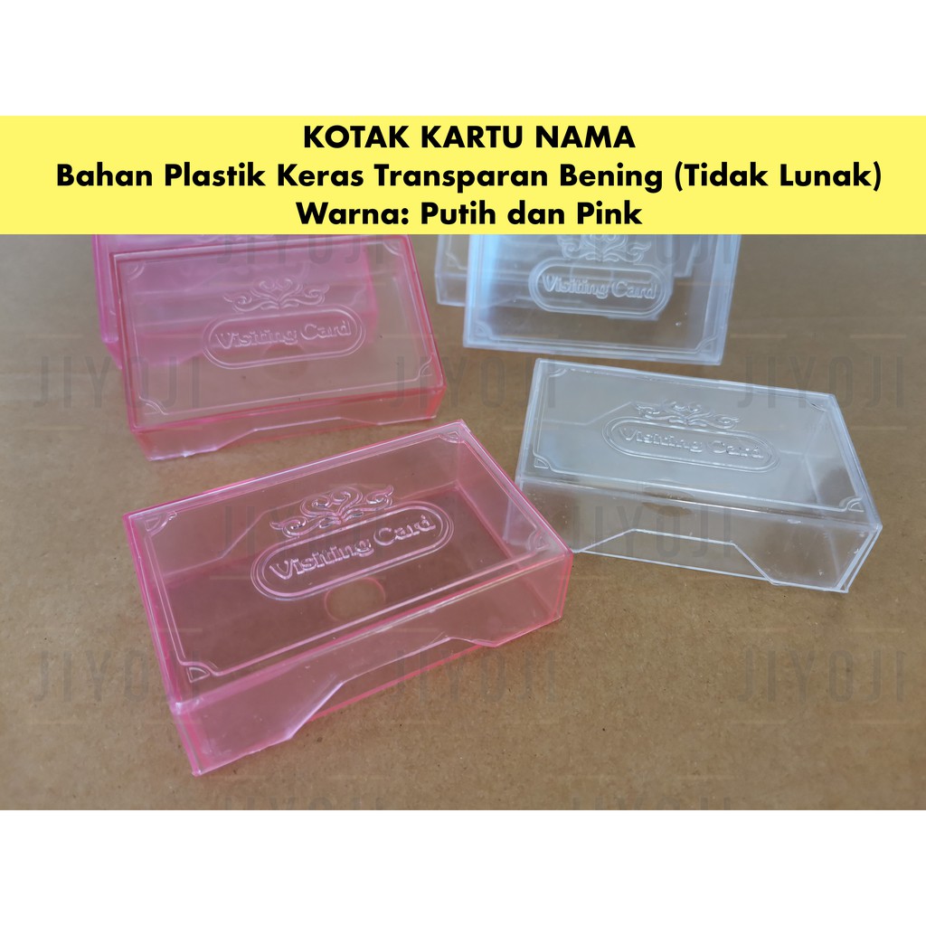 Box Kotak Kartu Nama Plastik Keras Bening Transparan Putih