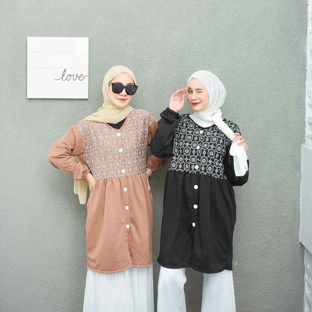 Nara Grosir - Aisyah Long Outer | Fashion Terkini | Sweater Termurah