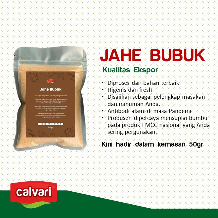 

Jahe Bubuk Grade A (Kualitas Ekspor)