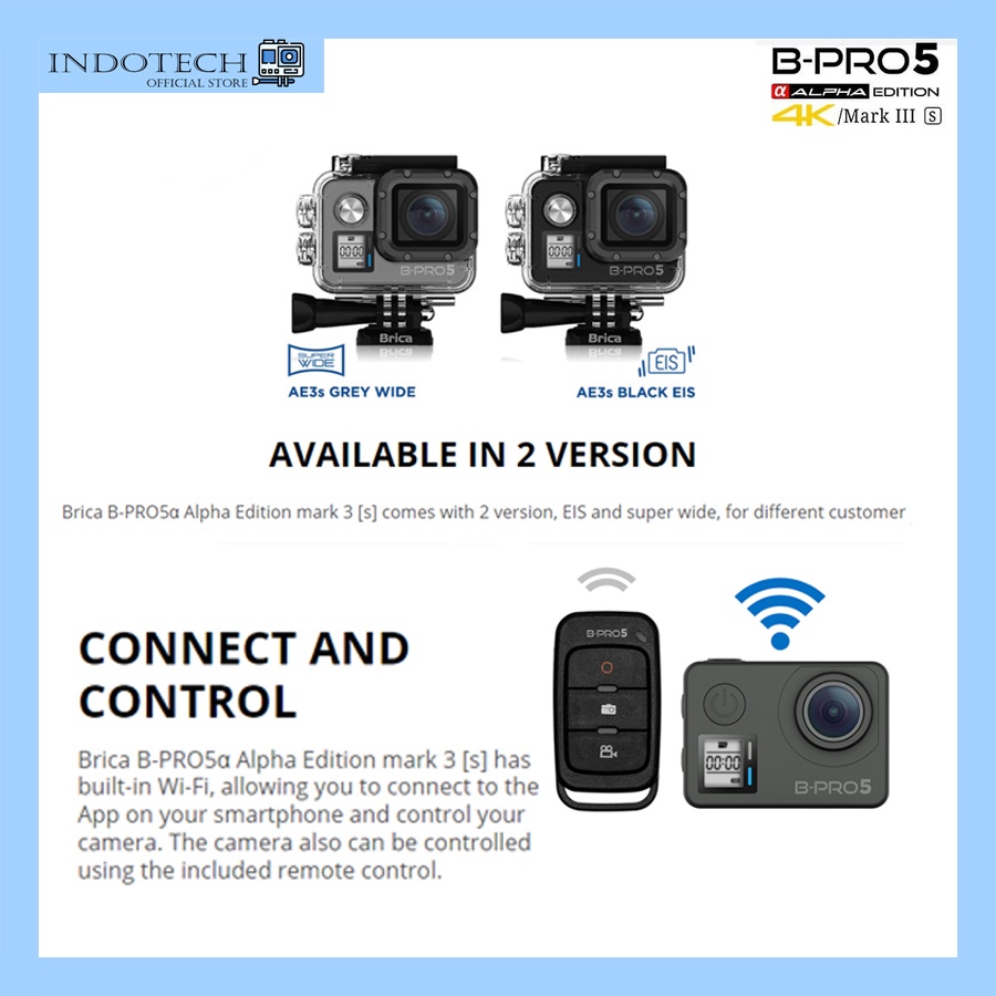 PROMO Murah !!! - Brica B-Pro 5 Alpha Edition 4K Mark III S (AE3S) - Free T-Shirt - BPRO5 Action Cam-1