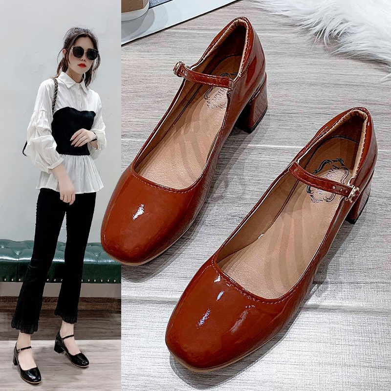 [JY] [1444] Sepatu Heels 8805 Polos Kilat Glossy CANTIK ELEGAN Sepatu Hak Sepatu Kerja Platform Pesta Impor Batam