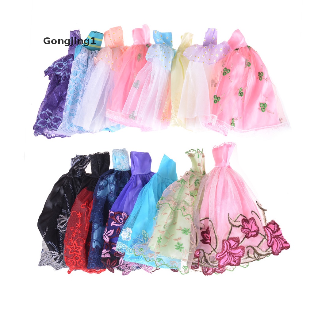 Gongjing1 5pcs / set Dress Pernikahan / Malam Untuk Boneka Barbie