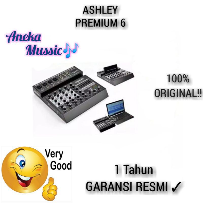 Mixer Audio Ashley Premium 6 Original, 6 Channel Garansi Resmi