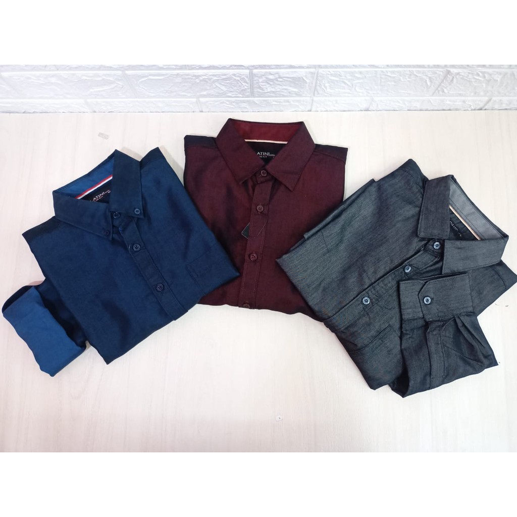 KEMEJA PRIA LENGAN PANJANG/KEMEJA POLOS/PLATINI/76007