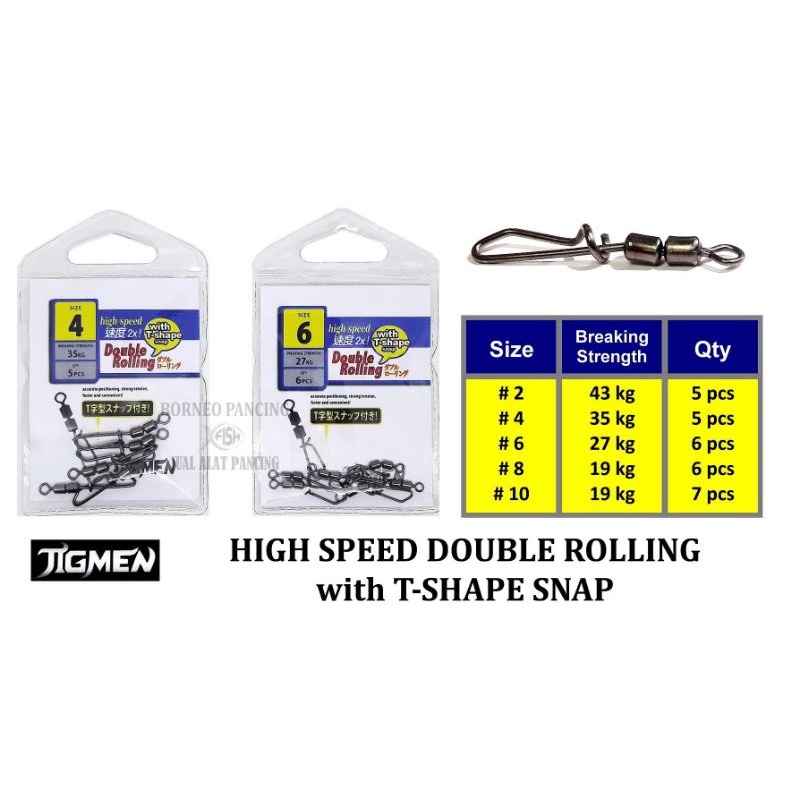Snap Swivel HIGH SPEED DOUBLE ROLING Jigmen